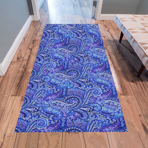 Classic Paisley Vibrant Blue Area Rug 7'x3'3''