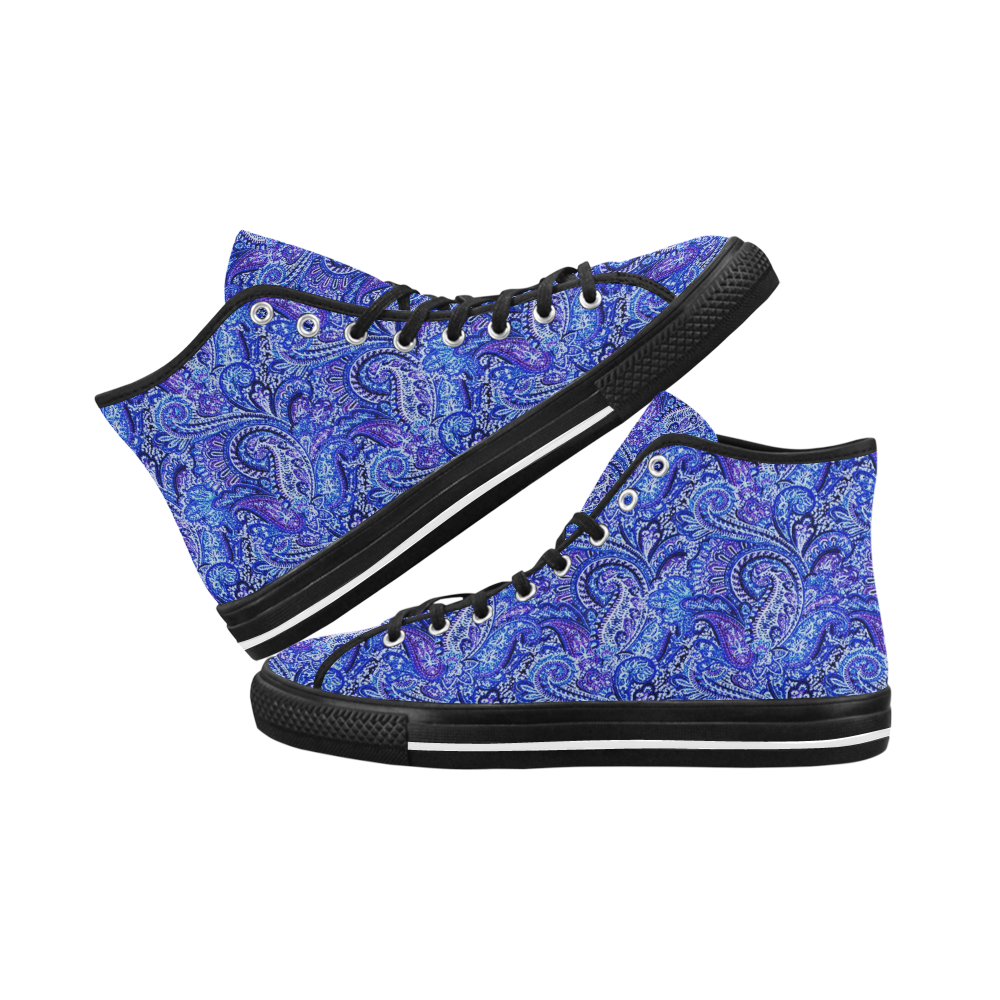 Classic Paisley Vibrant Blue Vancouver H Women's Canvas Shoes (10131