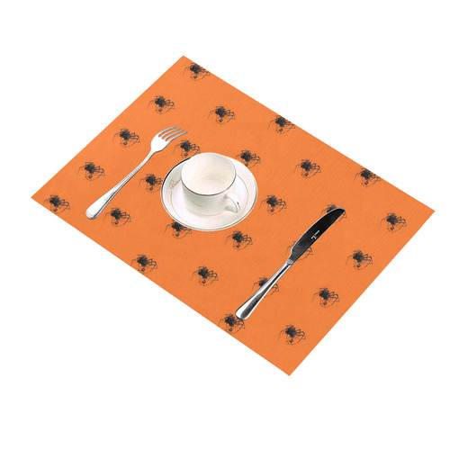 Funny Halloween - Spider Pattern by JamColors Placemat 14’’ x 19’’ (Set of 6)