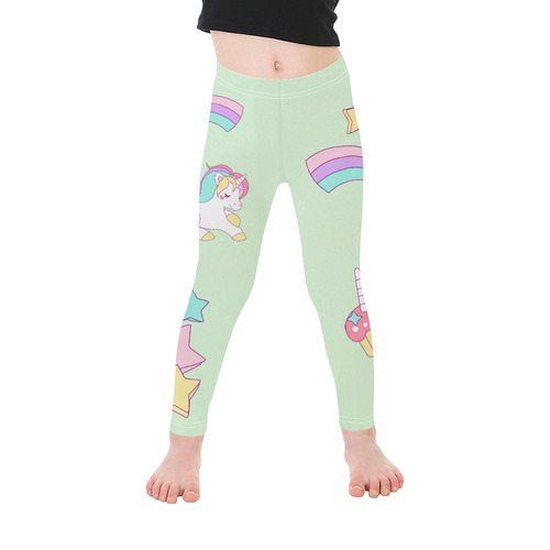 Kawaii Unicorn Rainbow Kid's Ankle Length Leggings (Model L06)