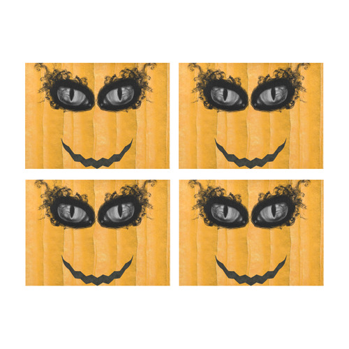 Funny Halloween - Face 2 by JamColors Placemat 14’’ x 19’’ (Set of 4)