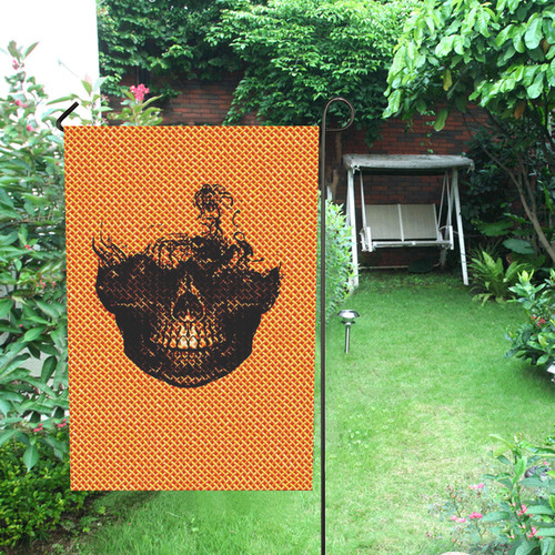 Funny Halloween - Burned Skull B by JamColors Garden Flag 28''x40'' （Without Flagpole）