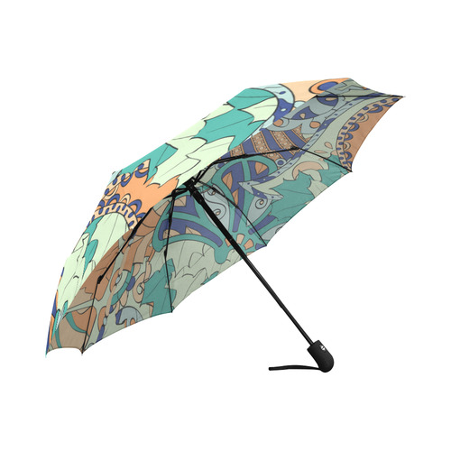 Tracery Pattern Mehndi Ethnic Colorful Doodle Auto-Foldable Umbrella (Model U04)