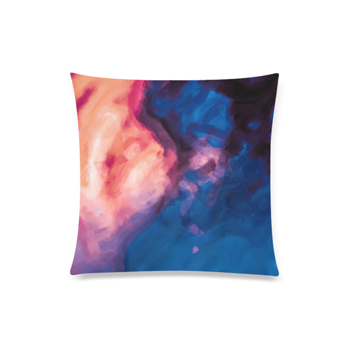 psychedelic milky way splash painting texture abstract background in red purple blue Custom Zippered Pillow Case 20"x20"(Twin Sides)