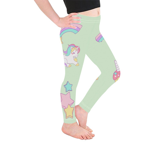 Kawaii Unicorn Rainbow Kid's Ankle Length Leggings (Model L06)