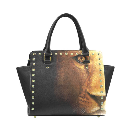 Lion Handbag Rivet Shoulder Handbag (Model 1645)