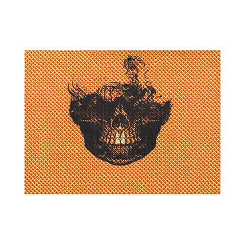 Funny Halloween - Burned Skull B by JamColors Placemat 14’’ x 19’’ (Set of 6)