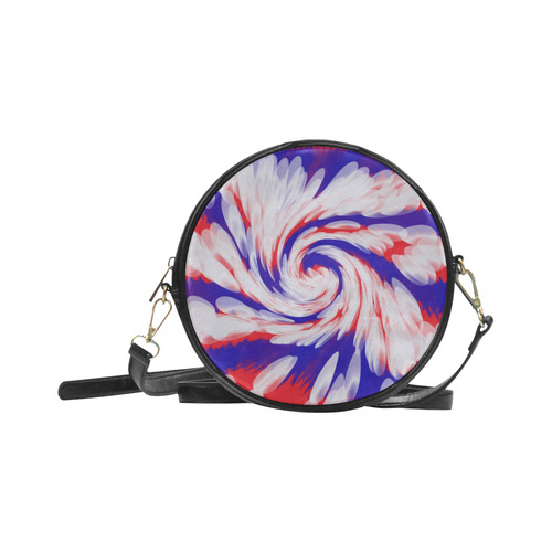 Red White Blue USA Patriotic Abstract Round Sling Bag (Model 1647)