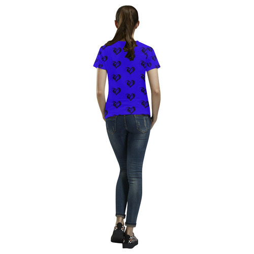 lovely hearts 17D by JamColors All Over Print T-Shirt for Women (USA Size) (Model T40)