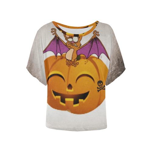 Funny Halloween - 13 by JamColors Women's Batwing-Sleeved Blouse T shirt (Model T44)