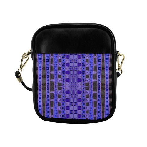 Blue Black Abstract Pattern Sling Bag (Model 1627)