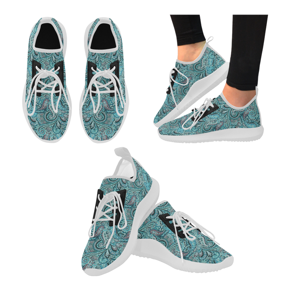 teal running shoes
