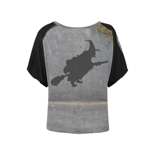 Funny Halloween -grave by JamColors Women's Batwing-Sleeved Blouse T shirt (Model T44)