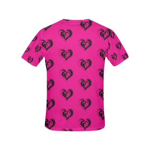 lovely hearts 17A by JamColors All Over Print T-Shirt for Women (USA Size) (Model T40)