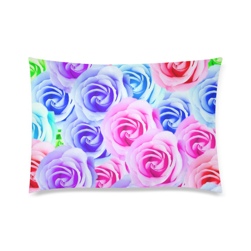 closeup colorful rose texture background in pink purple blue green Custom Zippered Pillow Case 20"x30" (one side)