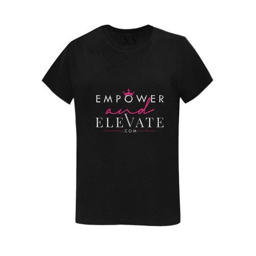 Empower and Elavate light on black Women's T-Shirt in USA Size (Two Sides Printing)