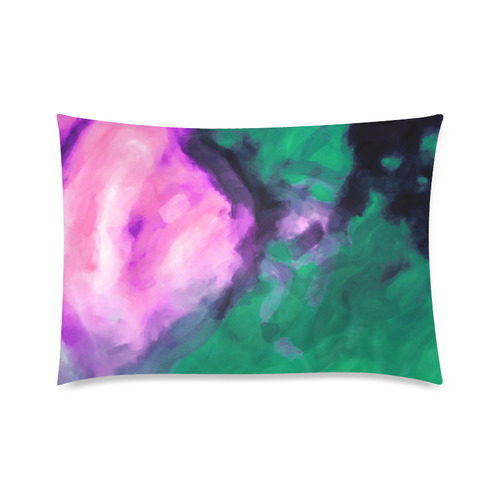 psychedelic splash painting texture abstract background in green and pink Custom Zippered Pillow Case 20"x30"(Twin Sides)