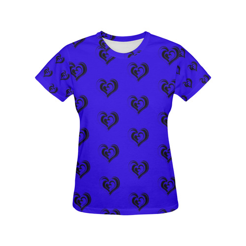 lovely hearts 17D by JamColors All Over Print T-Shirt for Women (USA Size) (Model T40)