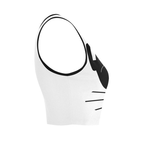 Cool Cat Wearing  Sunglasses Women's Crop Top (Model T42)
