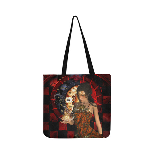 Beautiful steampunk lady Reusable Shopping Bag Model 1660 (Two sides)