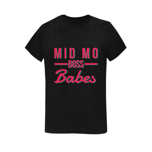 MMBB Pink Teal on black Women's T-Shirt in USA Size (Two Sides Printing)