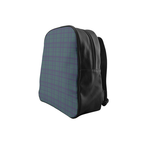 Green Plaid Rock Style School Backpack (Model 1601)(Small)