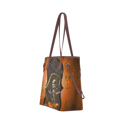 Halloween, funny mummy Clover Canvas Tote Bag (Model 1661)