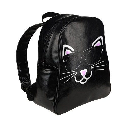 Cool Cat Wearing Sunglasses Multi-Pockets Backpack (Model 1636)
