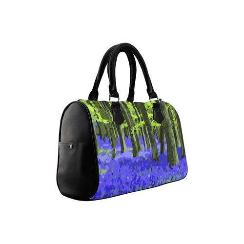 Blue Undergrowth Floral Forest Landscape Boston Handbag (Model 1621)