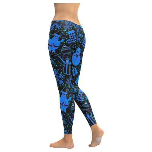 merry christmas 717B by JamColors Women's Low Rise Leggings (Invisible Stitch) (Model L05)