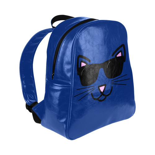 Cool Cat With Sunglasses Multi-Pockets Backpack (Model 1636)