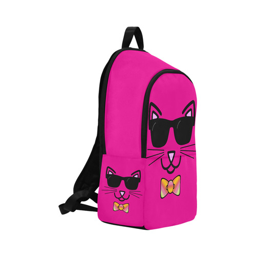 Cool Cat Wearing Bow Tie and Sunglasses Fabric Backpack for Adult (Model 1659)