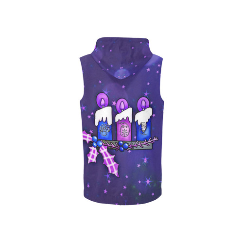 Christmas Candles B by JamColors All Over Print Sleeveless Zip Up Hoodie for Women (Model H16)
