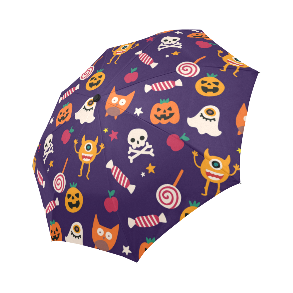 Cute Halloween Pattern Ghosts Pumpkins Candy Skull Auto-foldable 