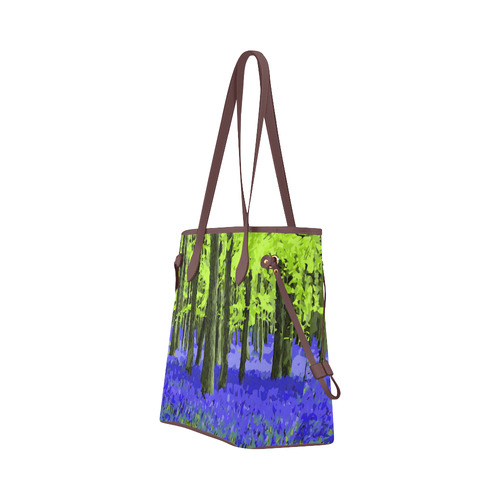 Blue Undergrowth Floral Forest Landscape Clover Canvas Tote Bag (Model 1661)