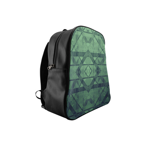 Sci-Fi Green Monster  Geometric design School Backpack (Model 1601)(Small)