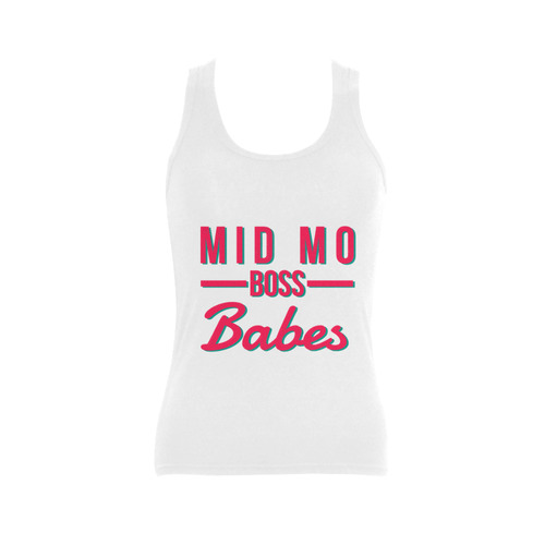 MMBB Pink Teal on white Women's Shoulder-Free Tank Top (Model T35)