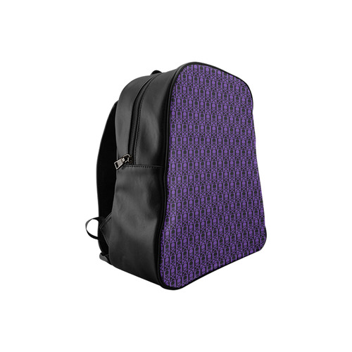 Gothic style Purple & Black Skulls School Backpack (Model 1601)(Small)