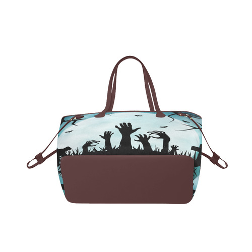 Scary Spooky Halloween Graveyard Hands Clover Canvas Tote Bag (Model 1661)