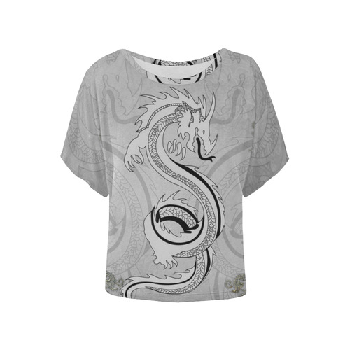 Chinese dragon, Women's Batwing-Sleeved Blouse T shirt (Model T44)