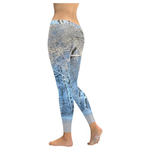 another winter wonderland  Q Women's Low Rise Leggings (Invisible Stitch) (Model L05)