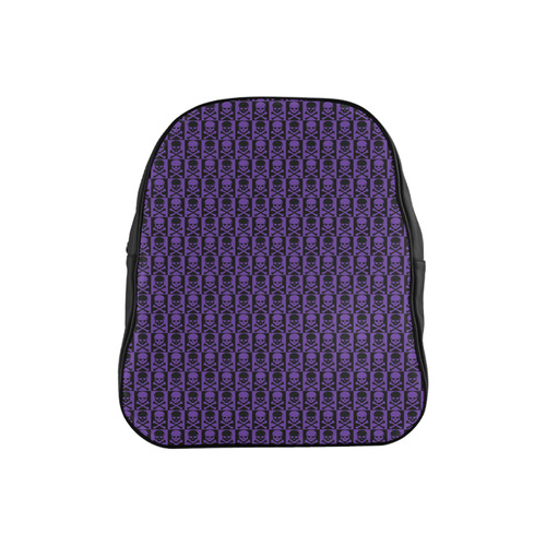 Gothic style Purple & Black Skulls School Backpack (Model 1601)(Small)