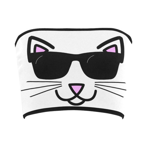 Cool Cat Wearing Sunglasses Bandeau Top