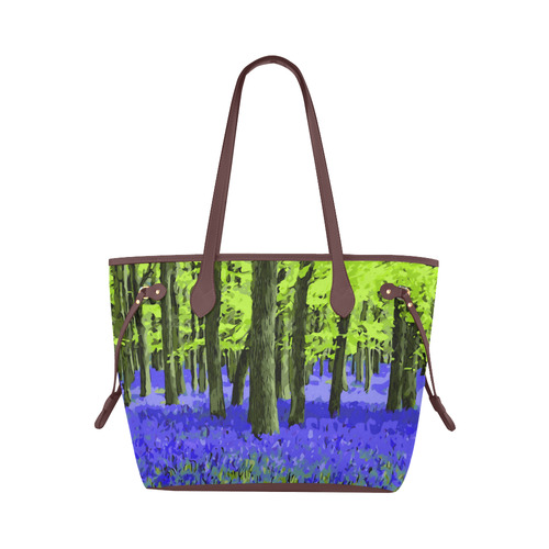 Blue Undergrowth Floral Forest Landscape Clover Canvas Tote Bag (Model 1661)
