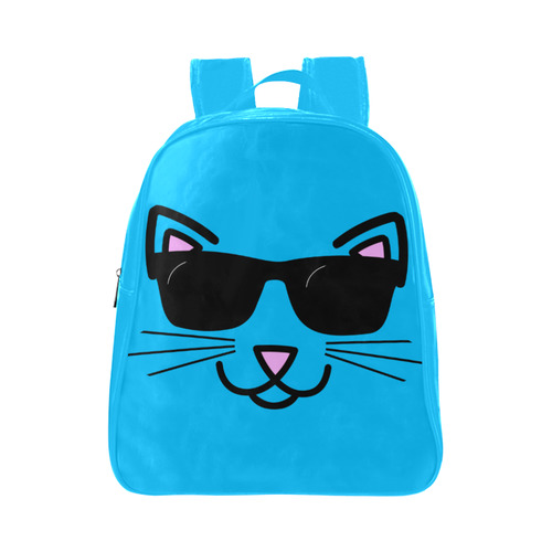 Cool Cat With Sunglasses School Backpack (Model 1601)(Small)