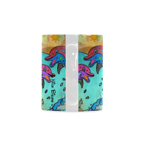 Dolphin Popart by Nico Bielow White Mug(11OZ)