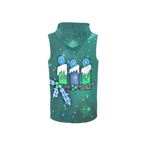 Christmas Candles C by JamColors All Over Print Sleeveless Zip Up Hoodie for Women (Model H16)