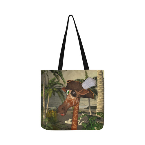 Funny giraffe as a pirate Reusable Shopping Bag Model 1660 (Two sides)