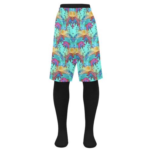 Dolphin Popart by Nico Bielow Men's Swim Trunk (Model L21)