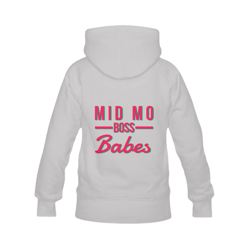 MMBB Pink Teal on Light Gray Women's Classic Hoodies (Model H07)